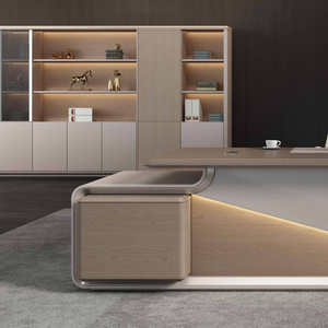 Scrivania Direzionale di Lusso per CEO, Arredamento Ufficio, Tavolo Smart con Illuminazione, Fornitura Diretta dalla <span class=keywords><strong>Fabbrica</strong></span> - Product Image 2