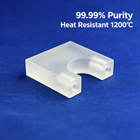 Bloc de fixation en quartz dépoli sur mesure en forme de U, silice pure à 99,99 %, pièce de rechange usinée pour dispositifs laser et photovoltaïques