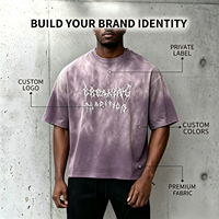 T-shirt Oversize Premium Teint en Pièce 240 Grammes en Coton Tricoté Lourd, Logo Personnalisé, Marque Privée, Fabricant de Streetwear