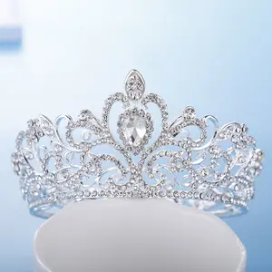 Công Chúa Vàng Bạc Tiara Cô Dâu Vương Miện Hoa Pha Lê Cho Phụ Nữ