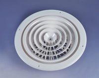 Grille de plafond ronde en plastique pour système de CVC, diffuseur de plafond rond en ABS