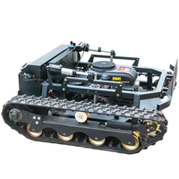 Cortacésped industrial autopropulsado con control remoto, giro cero, motor de gasolina de 4 tiempos de alto torque 190cc, con función de mulching.