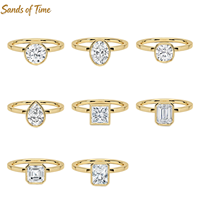 Cincin Moissanite Potongan Princess 1 2 3 Karat untuk Wanita, Perak Sterling 925, Set Batu, Desain Fashion Custom, Grosir Pabrik