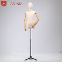 Maniquí Adolescente de Cuerpo Superior Blanco Lavinia con Cabeza en Posición de Pie, Modelo Unisex para Exhibición de Ropa Infantil en Tiendas Minoristas