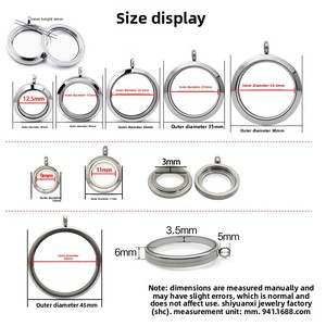 Scatola Portafoto in Acciaio Inossidabile e Vetro, Scatola per Cinnabro, Contenitore per Ricordi di Capelli di Bambino, Ciondolo Collana con Diamanti e Catena in Bambù - Product Image 5
