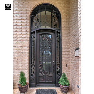 <span class=keywords><strong>Porte</strong></span> <span class=keywords><strong>d</strong></span>'<span class=keywords><strong>entrée</strong></span> française extérieure en fonte cintrée avec verre de sécurité, <span class=keywords><strong>porte</strong></span> en <span class=keywords><strong>fer</strong></span> <span class=keywords><strong>forgé</strong></span> pour maison - Product Image 5