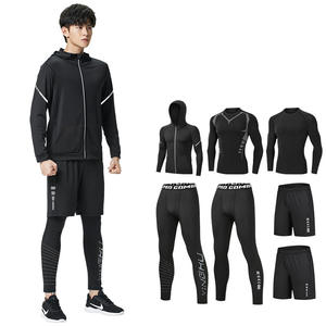 Spor Kıyafetleri Erkek Spor Takımı Çabuk Kuruyan Yüksek Esneklikte Basketbol Futbol Dar Koşu İç Giyim Temel Antrenman - Product Image 1