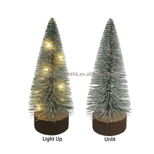 Xams Gift Artificial Green Mini <b>Bottle</b> <b>Brush</b> Christmas <b>Tree</b> with LED Snowflake Decor -Lit -Easy Setup for Home Office Party - Product Image 2