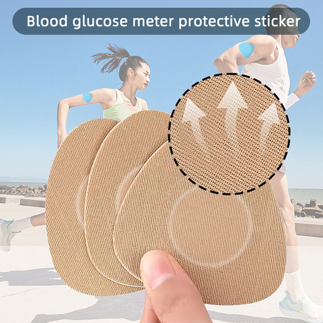 Long-Lasting Breathable Waterproof Cotton Sensor Covers CGM Acrylic Adhesive Patch Latex-Free Freestyle Libre Sensor CGM Patch