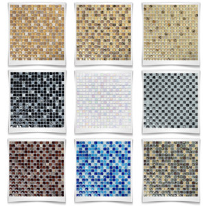 Moderne Piastrelle di Lusso in <span class=keywords><strong>Mosaico</strong></span> di Cristallo Nero con Design a <span class=keywords><strong>Mosaico</strong></span> Quadrato di Foshan per Decorazione Murale - Product Image 3