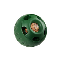 Balle distributrice de friandises pour animaux de compagnie en silicone durable, distributeur lent pour chiens et chats, accessoire de jeu à mâcher, vert/orange