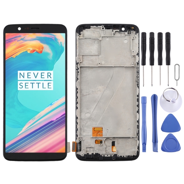 100% Tested for OnePlus 5T A5010 TFT Material LCD Screen and Digitizer Full Assembly with Frame Replacement LCD Screen