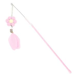 Bâtonnet de jeu <span class=keywords><strong>pour</strong></span> chat - Durable, plume + cloche + fleur, long manche <span class=keywords><strong>pour</strong></span> jeu autonome, soulagement de l'ennui et à mâcher - Product Image 6