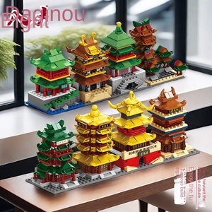 Bloques de Construcción de Plástico ABS Compatibles con la <span class=keywords><strong>Torre</strong></span> del Grano Amarillo, Estilo Chino, Arquitectura Antigua, <span class=keywords><strong>Torre</strong></span> Yueyang, Juguete DIY, Vista de Calle - Product Image 3