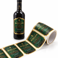 Étiquettes de bouteilles de vin personnalisées, autocollants texturés, estampage à chaud doré, adhésifs, étiquettes d'emballage de bouteilles de vin en feuille d'or