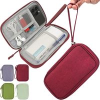 Estuche Organizador de Cables con Logotipo Personalizado, Bolsillos de Malla de Doble Compartimento, Estuche Organizador Electrónico, Bolsa de Transporte de Viaje en Varios Colores