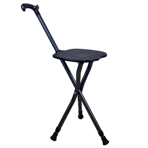 Rong Jun <b>Folding</b> Walking Stick With Seat Carbon Fiber Handle Non Slip Cane Elderly Mobility Aid <b>Stool</b> Dual Purpose Support - Product Image 3