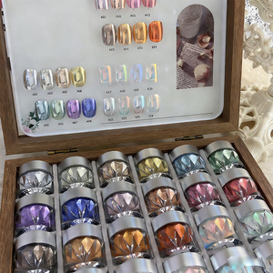 Set de Polvos <span class=keywords><strong>para</strong></span> <span class=keywords><strong>Uñas</strong></span> de 24 Colores con Caja, Marca Privada OEM, <span class=keywords><strong>Kit</strong></span> de Polvos Cromados Efecto Aurora y Luz Lunar <span class=keywords><strong>para</strong></span> Salón de Belleza o Uso Personal - Product Image 2