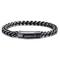 Bracelet en acier inoxydable, chaîne grise rétro, bracelet épais pour homme, accessoires de mode, bijoux en acier titane pour homme