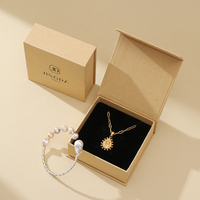 Boîte en papier kraft vierge personnalisable avec logo, prête à l'emploi, pour bijoux, marron, toutes formes, emballage de bijoux, boîte en carton, plusieurs tailles en stock