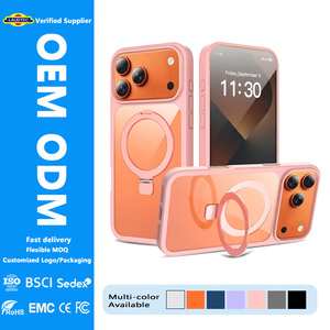 เคสโทรศัพท์แม่เหล็กแบบกำหนดเอง OEM พร้อมโลโก้ วัสดุผสม PC+TPU ดีไซน์บาง กันลื่น จับกระชับ ทำความสะอาดง่าย พื้นผิวเรียบ สำหรับ iPhone 15 16 17 18 Pro Max - Product Image 1