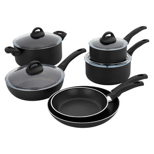 Offre Spéciale : Batterie de Cuisine 7 Pièces Moderne en Aluminium Pressé Antiadhésive, Saine et Écologique, avec Revêtement Classique Durable, Casseroles, Poêles et Couvercles en Verre - Product Image 1