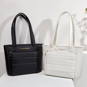 Bolsa de Compras de Lona Personalizable con Logotipo, Gran Capacidad, Reutilizable, Resistente al Desgaste, Color Sólido, Cierre de Cremallera, Bolsa de Mano para Mujer - Product Image 3