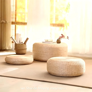 Cojín Zafu de Paja Tejida a Mano Estilo Japonés, Relleno de EPE, Asiento de Meditación y Oración, Almohadilla para Ventanal Tatami, Personalizable - Product Image 4