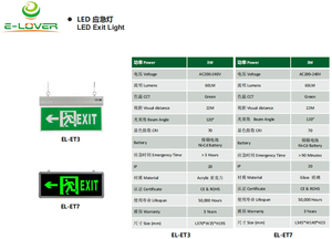 Señal de salida Digital Led para interior, lámpara de emergencia recargable, con alarma e indicador de fuego, luz verde personalizada de 3W - Product Image 2