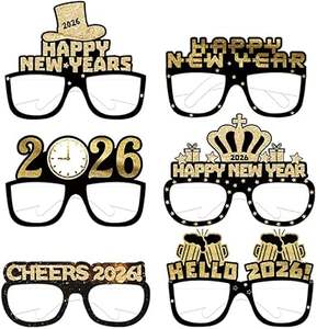 Bonne année <span class=keywords><strong>Photo</strong></span> accessoires perles colliers feuille papier chapeaux lunettes diadèmes bandeaux souffleurs corne pour nouvel an 2026 fête décor - Product Image 5