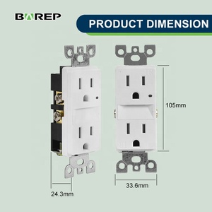 Prise électrique Barep 15A TR avec lumière nocturne et 3 LED de guidage, capteur photocellule, homologuée ETL, norme UL 773A, pour la <span class=keywords><strong>maison</strong></span> - Product Image 2