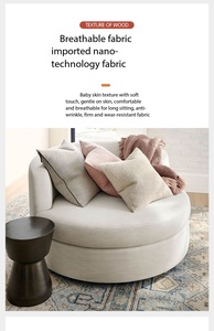 Juego <span class=keywords><strong>de</strong></span> Mesa <span class=keywords><strong>de</strong></span> Centro y Sillón <span class=keywords><strong>de</strong></span> Tela Tecnológica Redonda, Moderna, Ecológica y Duradera para Salón <span class=keywords><strong>de</strong></span> Hotel y Uso Doméstico - Product Image 6