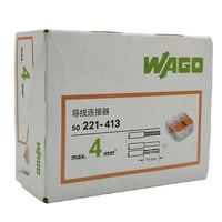 WAGO Authentique 221 413 Bornier de raccordement à levier 3 pôles, connecteur rapide à ressort pour câblage électrique industriel et domestique