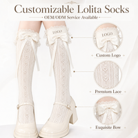 Élégantes basse-cuisses en dentelle à volants respirantes en tricot pour cosplay de demoiselle d'honneur, idéales pour un usage quotidien avec une robe gothique Lolita