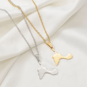 Collar con Colgante de Mapa de Formentera, España, para Mujer, Base de Acero Inoxidable, Joyería de las Islas Baleares # 009262 - Product Image 5