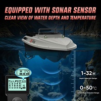Perahu Umpan GPS Remote Control untuk Memancing, Muatan 3KG, Waktu Operasi 60 Menit, Motor Ganda, Jarak Jauh, Perahu RC Pencari Ikan Sonar