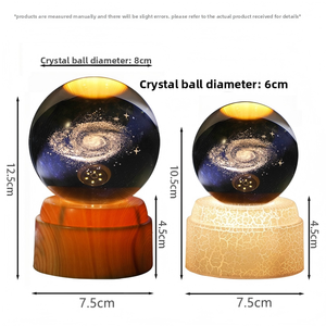 Lámpara de Noche de Bola de Cristal con Patrón del Universo Grabado con Láser 3D, Rotación Automática Personalizable - Product Image 5