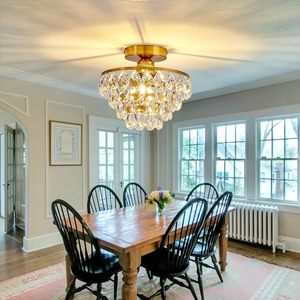 Đèn trần pha lê hiện đại với đế sắt-Thiết kế đơn giản sang trọng cho nhà hàng, hành lang & phòng ngủ - Product Image 4