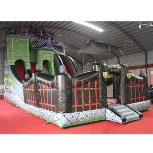 Casa <span class=keywords><strong>embrujada</strong></span> grande de fabricante superior, diseño de mansión espeluznante inflable, tobogán grande inflable, alquiler de fiestas y uso multievento - Product Image 3