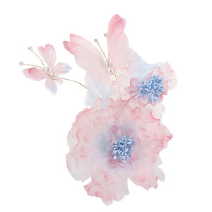 Nouveaux accessoires de maquillage et d'accessoires capillaires de style ancien, de conception originale et faits à la main, avec pivoine dégradée rose perforée, Hanfu - Product Image 5
