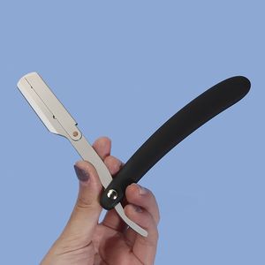Pliant pour hommes outils d'épilation en acier inoxydable accessoires de barbier Salon manuel <span class=keywords><strong>barbe</strong></span> rasoir couteau à sourcils <span class=keywords><strong>coupe</strong></span>-sécurité - Product Image 3