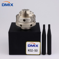 Mandrin de tour en acier auto-centrant K01 K02 Mini à serrage manuel 3/4 mors, avec adaptateur de tige de connexion nickelé en option, précision 0,05 mm