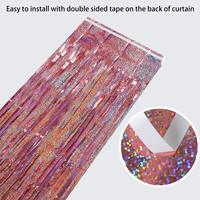 Vente en gros feuille frange rideau fête décoration clinquant rideau fête Photo toile de fond pour anniversaire bébé douche Graduation personnaliser