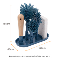 Ensemble de brosses pour bouteilles d'eau avec poignée et base en bambou détachables pour le nettoyage de la cuisine à domicile
