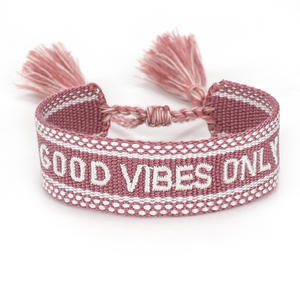 Personalizzabile braccialetto di perline bohémien tessuto a mano lettera e motivo geometrico di buona fortuna per l'<span class=keywords><strong>amicizia</strong></span> - Product Image 4