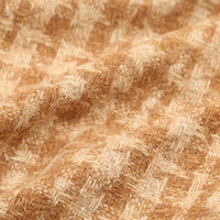 Tissu Tweed Teint en Fil en Gros pour l'Automne et l'Hiver, Tissu Tweed Tissé à Carreaux en Polyester pour Manteaux et Costumes Féminins