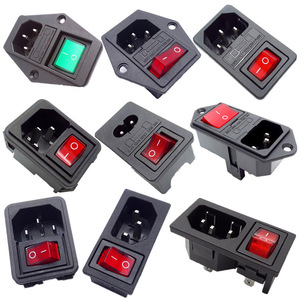 <strong>AC</strong>-01 <strong>AC</strong> Power <strong>Socket</strong> <strong>Switch</strong> With Lamp With <strong>Fuse</strong> Holder With Ear 10A / 250V 10A 250VAC 3 Pin Iec320 C14 <strong>Inlet</strong> Connector <strong>Plug</strong> - Product Image 5