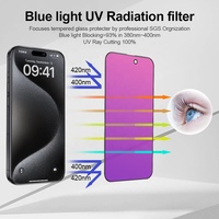 Film de protection d'écran en verre trempé HD anti-lumière bleue, dégradé de couleur violet, pour iPhone 17 Pro Max