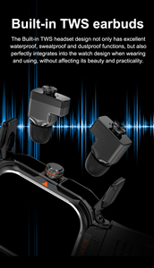 สมาร์ทวอทช์กีฬาคุณภาพสูง 2 in 1 รองรับ NFC หน้าจอ 2.01 นิ้ว วัดอัตราการเต้นของหัวใจ ฟิตเนส โทรผ่านบลูทูธ <span class=keywords><strong>T55</strong></span> นาฬิกาสมาร์ทวอทช์พร้อมหูฟัง - Product Image 4