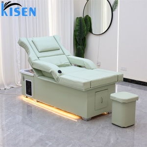 โต๊ะทำเล็บ Kisen อุปกรณ์ร้านเสริมสวย เตียงสระผมปรับระดับไฟฟ้าพร้อมไฟ LED สำหรับสระผม - Product Image 5